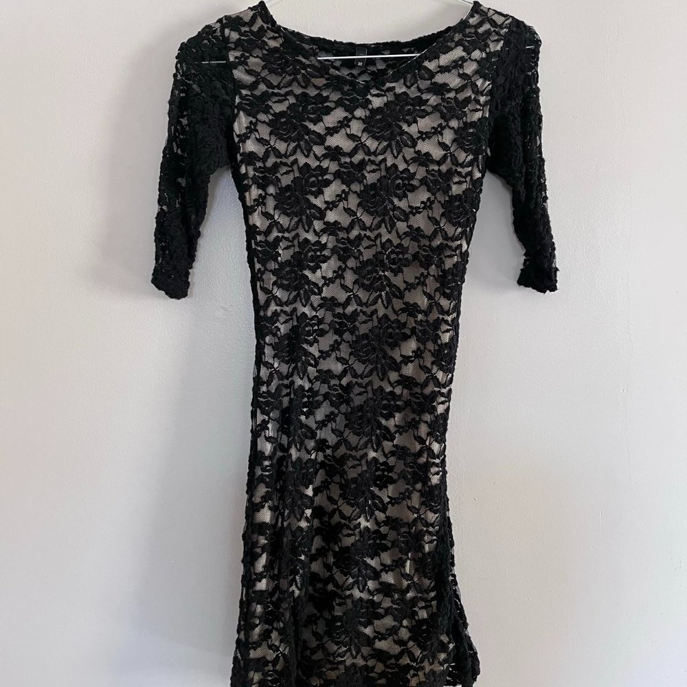 Black Lace Bodycon Dress